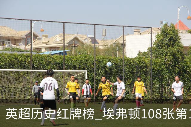 英超历史红牌榜 埃弗顿108张第1 阿森纳106张第2